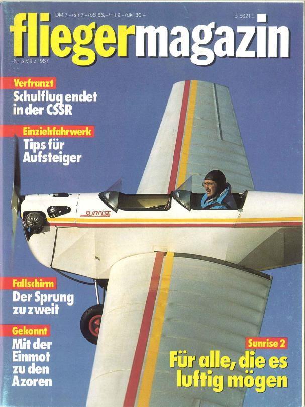 Titelblatt fliegermagazin Mrz 87 Ultraleicht aber schwer in Ordnung
